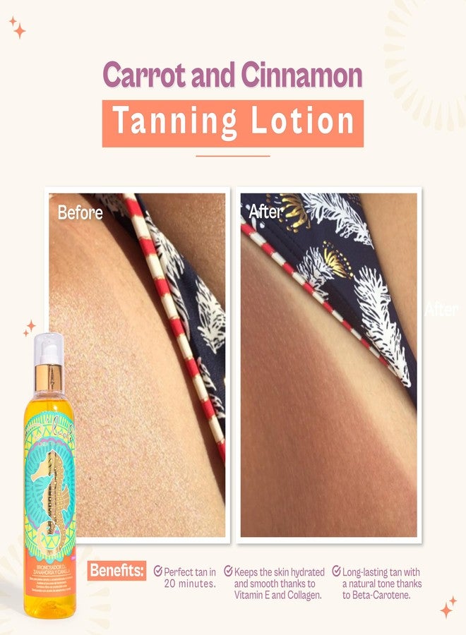 D'Luchi Carrot Tanning Oil with Cinnamon, Vitamin E & Collagen, High Natural Beta-Carotene Tanning Accelerator SPF 4 Suntan Oil, 8.45 Oz - Image 2